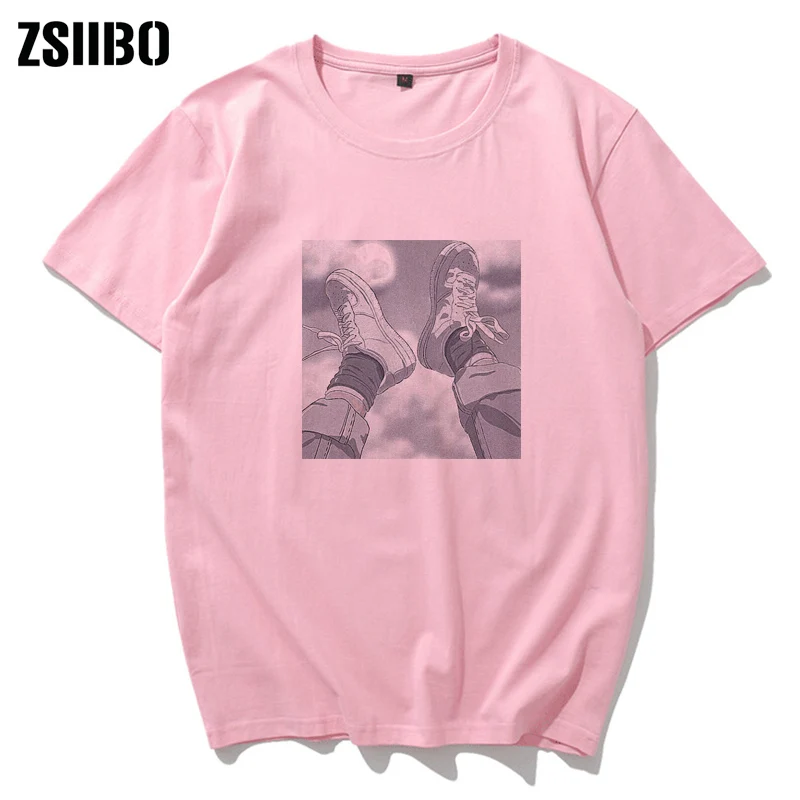 Женская Винтажная футболка в стиле ретро розовая Повседневная с принтом