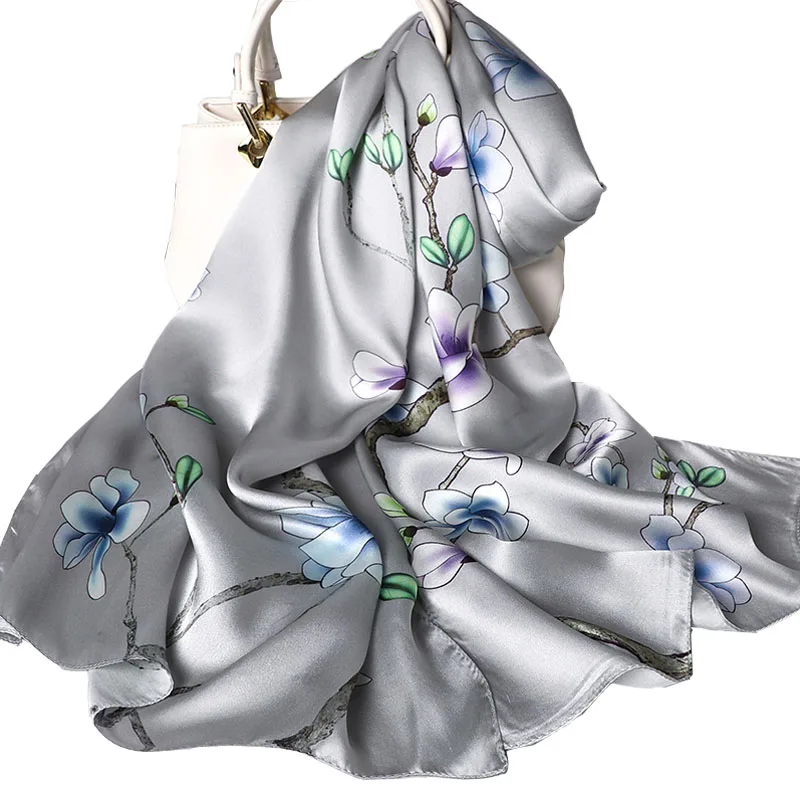 

2021 темпераментный шарф с принтом Новинка шелковая Женская шаль пляжный праздничный Солнцезащитный Женский сексуальный шарф модный ретро ...