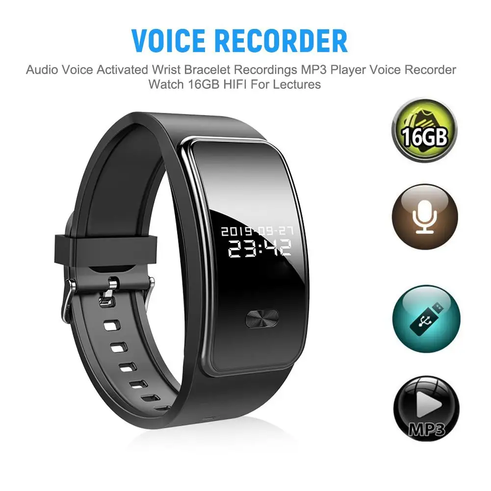 Смарт-браслет аудио Голосовое управление браслет переносной диктофон MP3 голоса