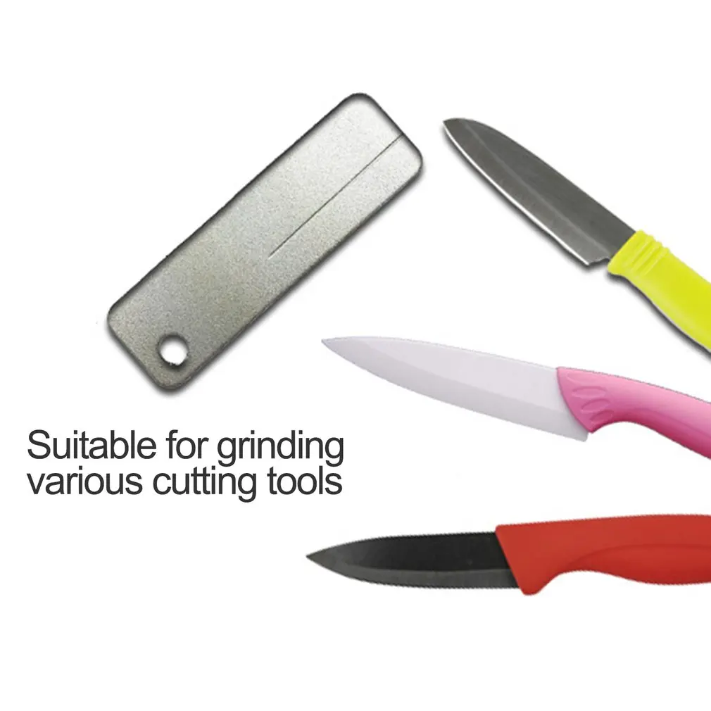 

2021 New Mini TOOL EDC Pocket Diamond Stone Sharpener Keychain for Knife Fish Hook Finger Nail File Outdoor Camping Tools
