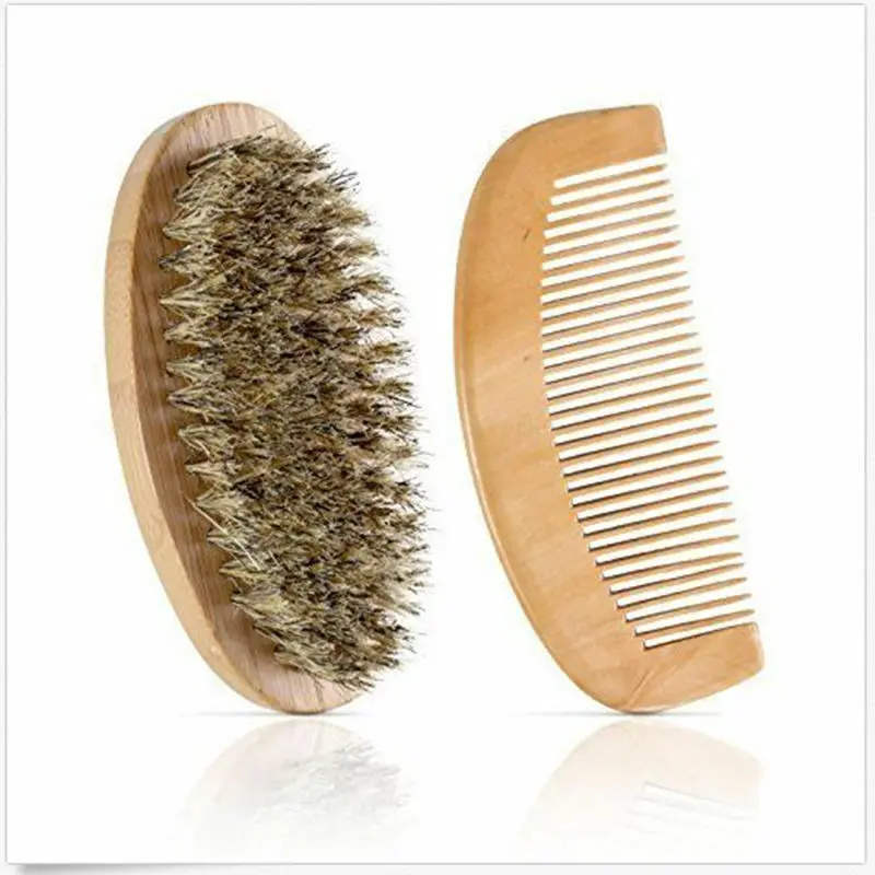 New Men's Boar Bristle Beard Brush and Comb Care Kit Grooming | Дом и сад