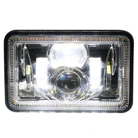 dot e9 approved 4x6 square led headlight for motorcycle with halo for for kenworth peterbilt freightliner car offroad truck