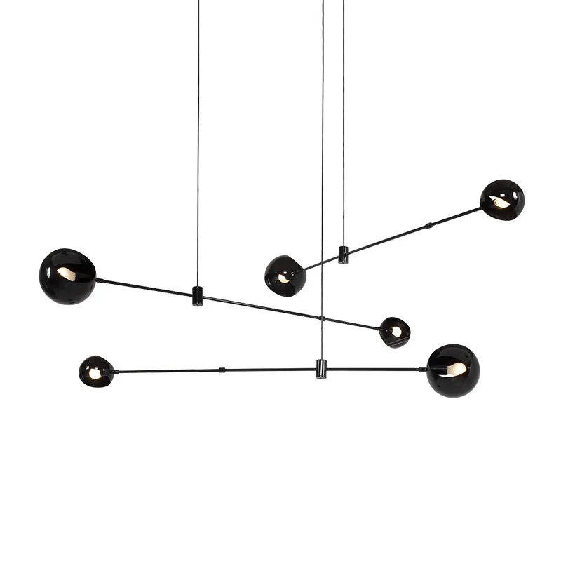 

Vintage Loft Industrial Chandelier Black Gold Bar Stair Hanging Light Dining Glass Ball Retro Glass Loft Gold Chandelier