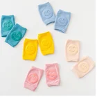 Детские Нескользящие наколенники для ползания, аксессуары для малышей, наколенники со смайликом, защитные наколенники, гетры для девочек и мальчиков