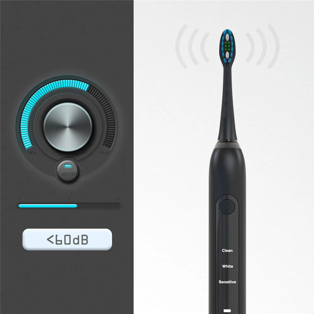 Sonic ool Новинка 051B ультра звуковая электрическая зубная щетка USB перезаряжаемая зубная щетка с 4 запасными головками DuPont