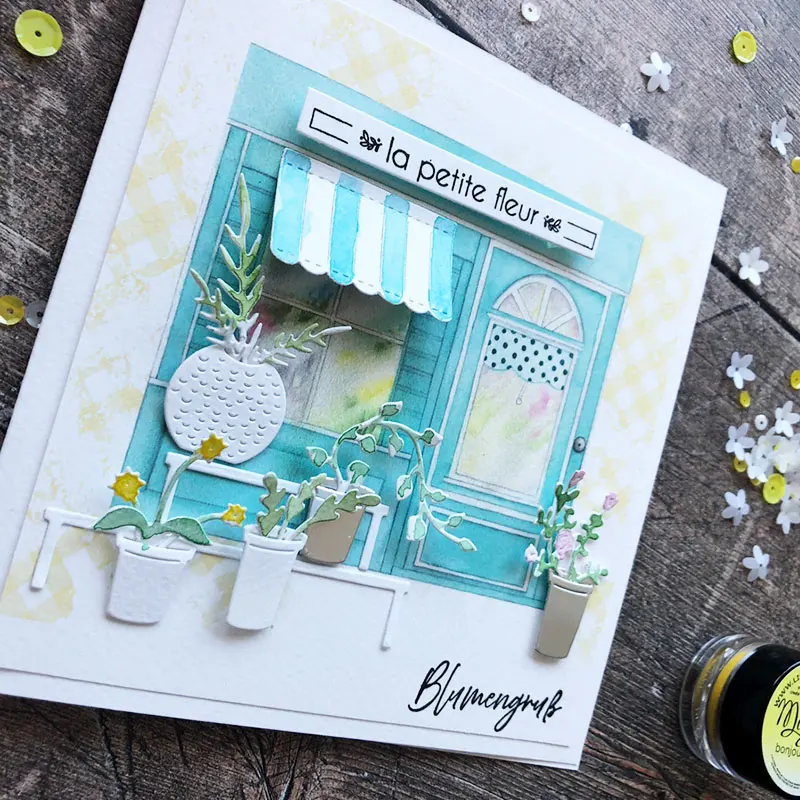 

Flower Shop Store Metal Cutting Dies for DIY Scrapbooking Crafts Dies Cut Stencils Maker Photo Album Template Handmade New