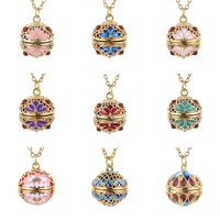 new vintage luxury necklaces aromatherapy chinese style open locket pendant necklace aroma diffuser charm brands necklace