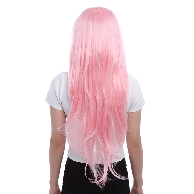 Light Pink L-email парик новое поступление женские парики 6 цветов 80 см длинные прямые термостойкие синтетические волосы Perucas Косплей парик - Цвет: Light Pink