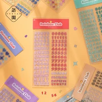 1 pc glitter bronzing english letter alphabets number of stickers scrapbooking stick diy paper album decoration kawaii