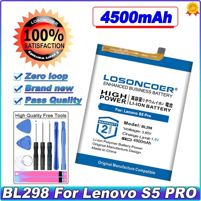 LOSONCOER 4500 мАч BL298 аккумулятор 1ICP4/6681 для Lenovo S5 Pro S5Pro L58091 мобильный телефон аккумулятор