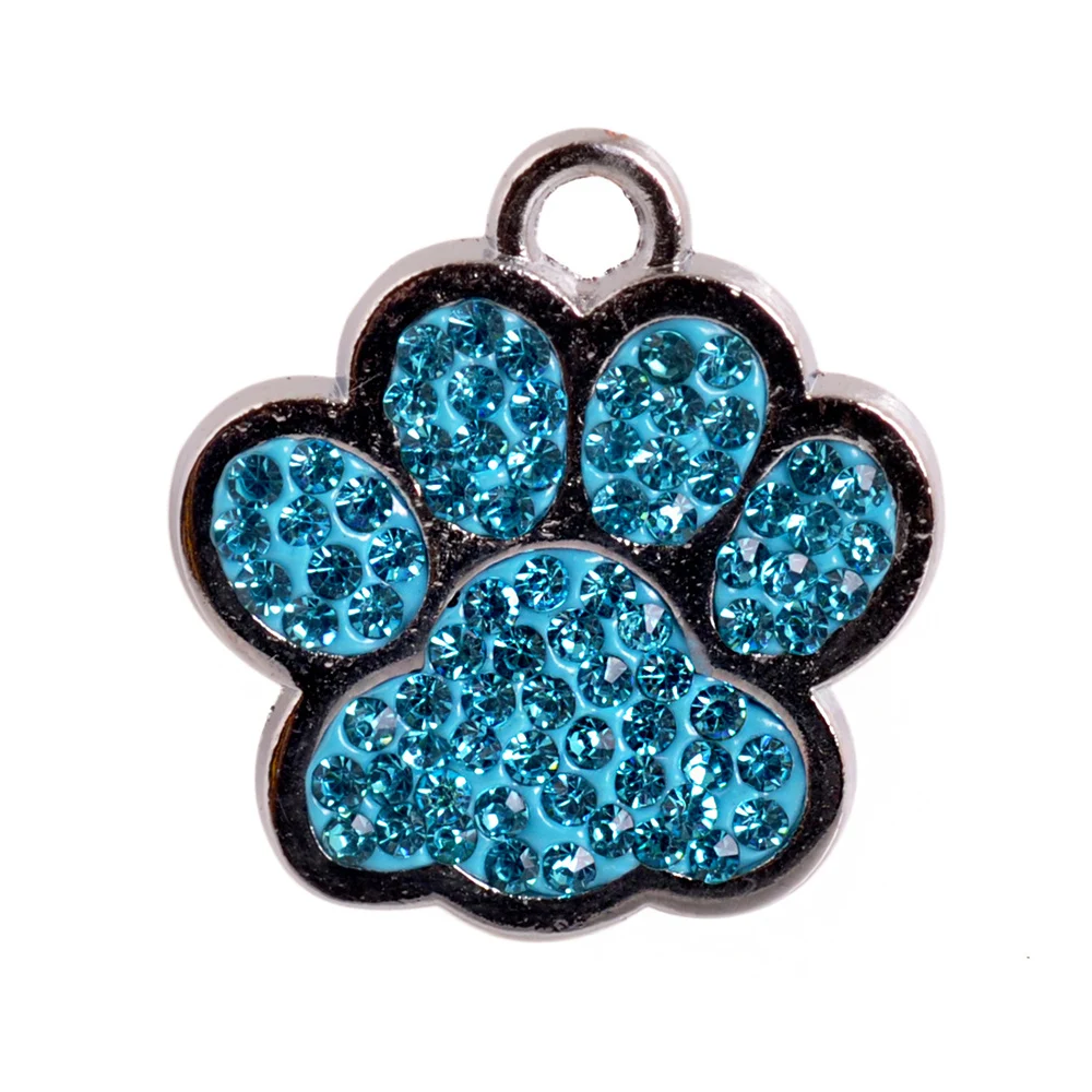 Животный амулет на воротник стразы аксессуары для собак собачий отпечаток