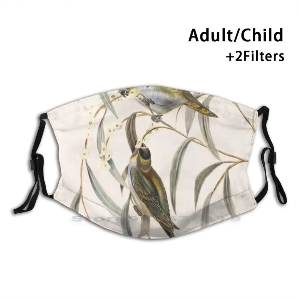 

Фильтр пылезащитный разноцветный для детей, с изображением Колибри, цветов, акварельных крыльев, смываемая маска для лица