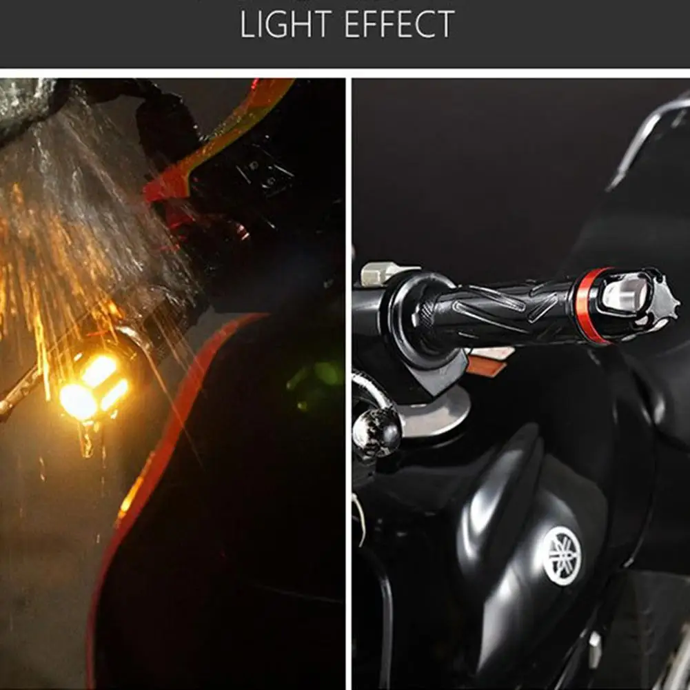 1 pcs Motorcycle Handlebar End LED Turn Signal Light Moto Handle Bar Grip Plug Side Marker Lamp clignotant moto lightings |