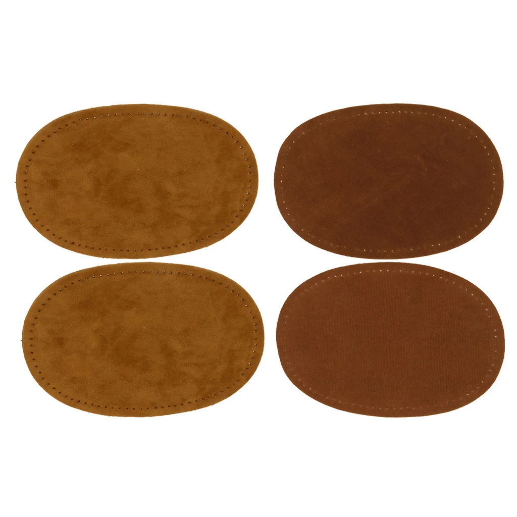 2 Colors Pairs Sew-On Suede Oval Elbow Knee Patches for Sweater Pants Repair Craft | Дом и сад