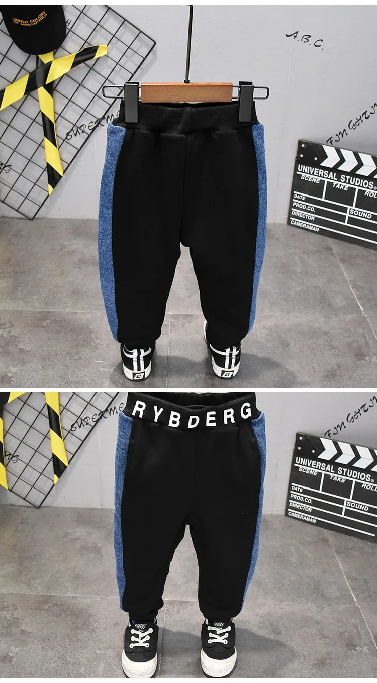 

2PCS WLG boys clothing set kids winter striped velvet sweatshirt and black thick pant set baby boy warm casual clothes 2-6 years