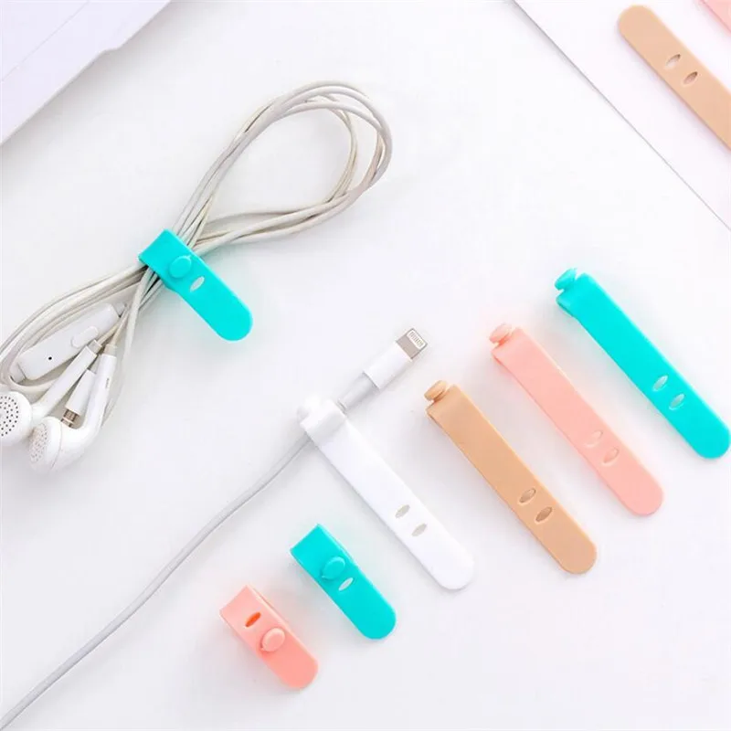 

4 Pcs/lot Multipurpose Desktop Phone Cable Winder Earphone Clip Charger Organizer Management Wire Cord fixer Silicone Holder