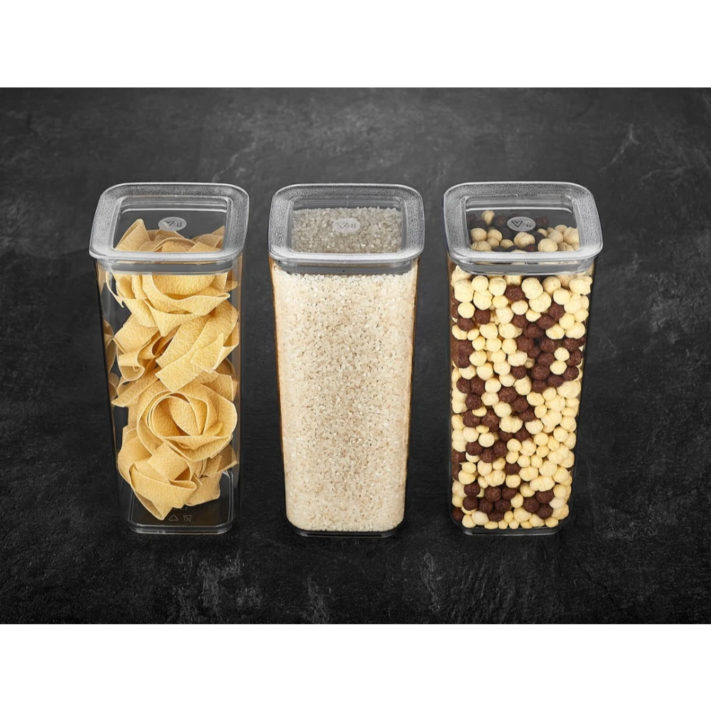 

12Pcs Kitchen Food Storage Box Container Set Organizer Square Vacuum Lid Airtight Jars Pantry Noodle Legume Cereals Rice Pasta