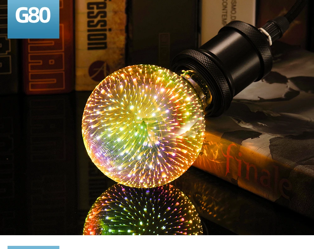 LUCKYLED E27 светодиодный 3D украшения светильник лампы A60 ST64 G80 G95 G125 светодиодный светильник AC220V 240V 110 в ретро-стиле, стилизованные под языки пламени Новинка праздничный светильник s