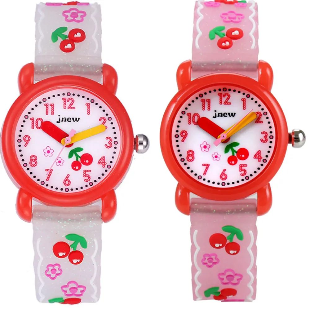 Часы Детские с силиконовым ремешком прозрачные водонепроницаемые кварцевые для