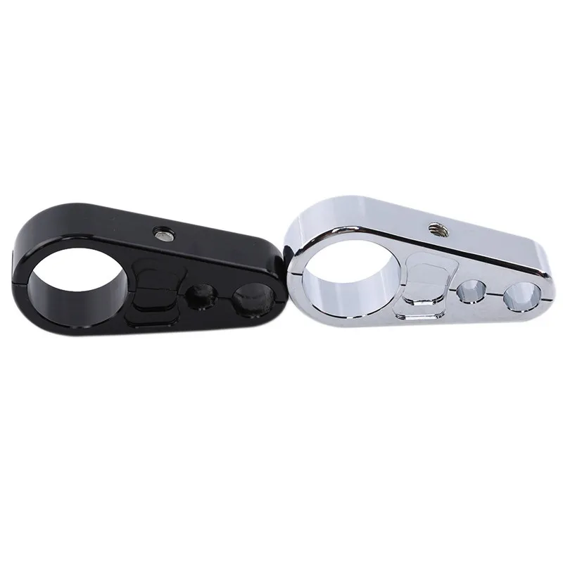 

1PC Refit Motorcycle Brake Clutch Cable Wire Clutches Oil Pipe Line Clamp Bracket Chrome Alloy 25MM