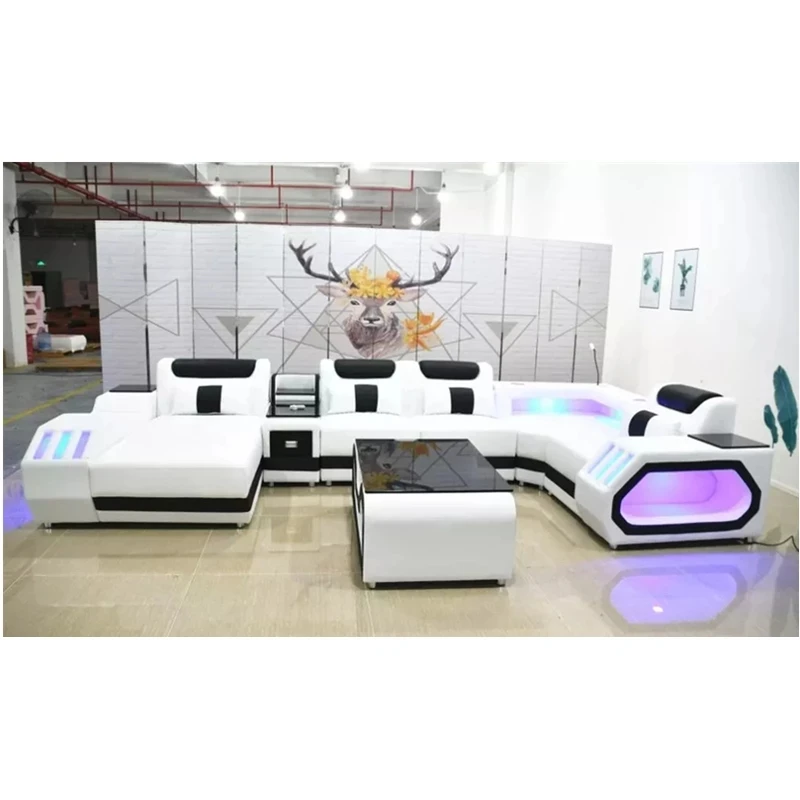 Мебель для гостиной кожаный диван угловой U-образной формы дизайнерский