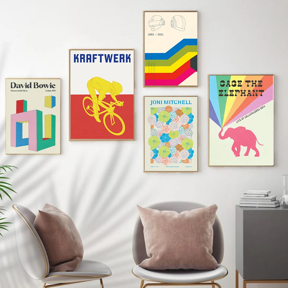 Постер Tame Impala At gloutbury Gig красочная Картина на холсте с изображением рок-концерта