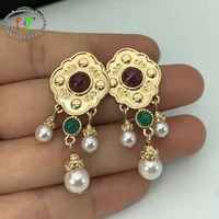 f j4z 2019 fashion statement earrings for woman resin stone simulated pearl stud earrings ladies party jewelry dropship