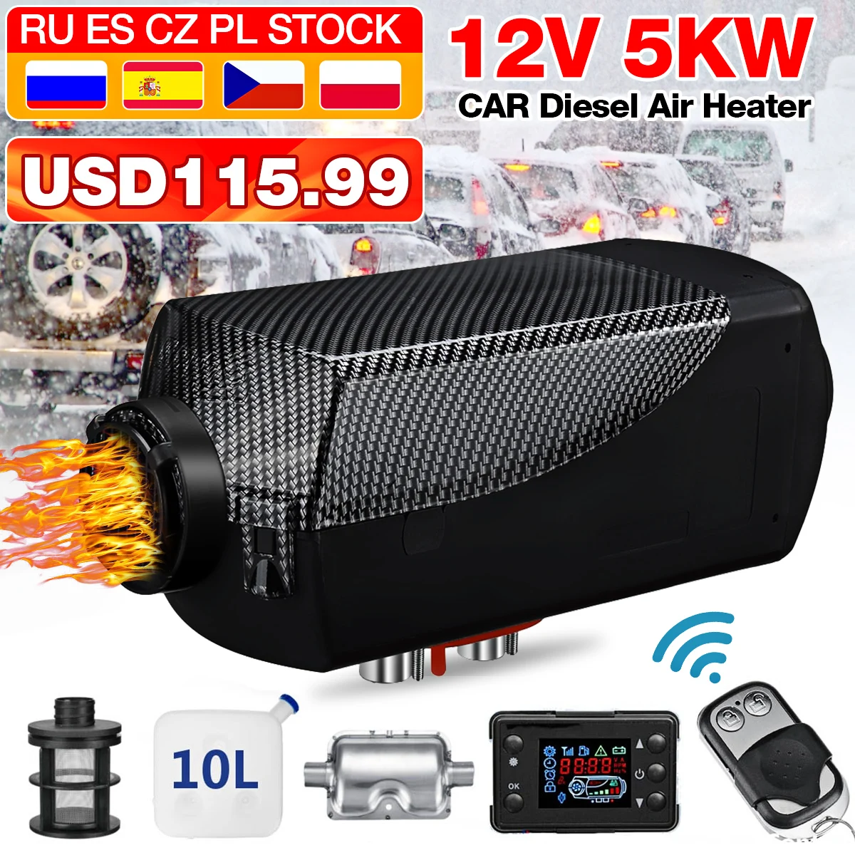 12v 5000w 5kw жк дисплей монитор воздуш
