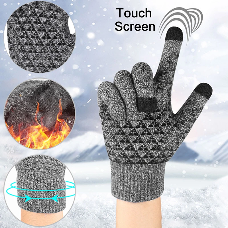 

Inverno Touch Screen Gloves Winter Autumn Men Women Thicken Mitten Outdoors Anti-slip Warmer Full Finger Creative Fashion