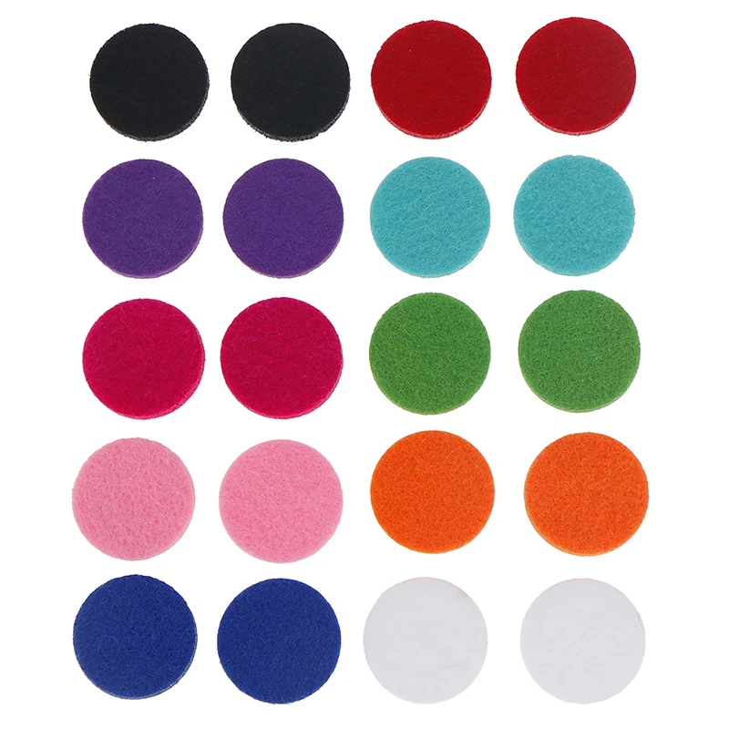 

New 20pcs/lot Colorful Aromatherapy Felt Pads 22.5mm Fit for 30mm Essential Oil Diffuser Perfume Locket Floating Locket