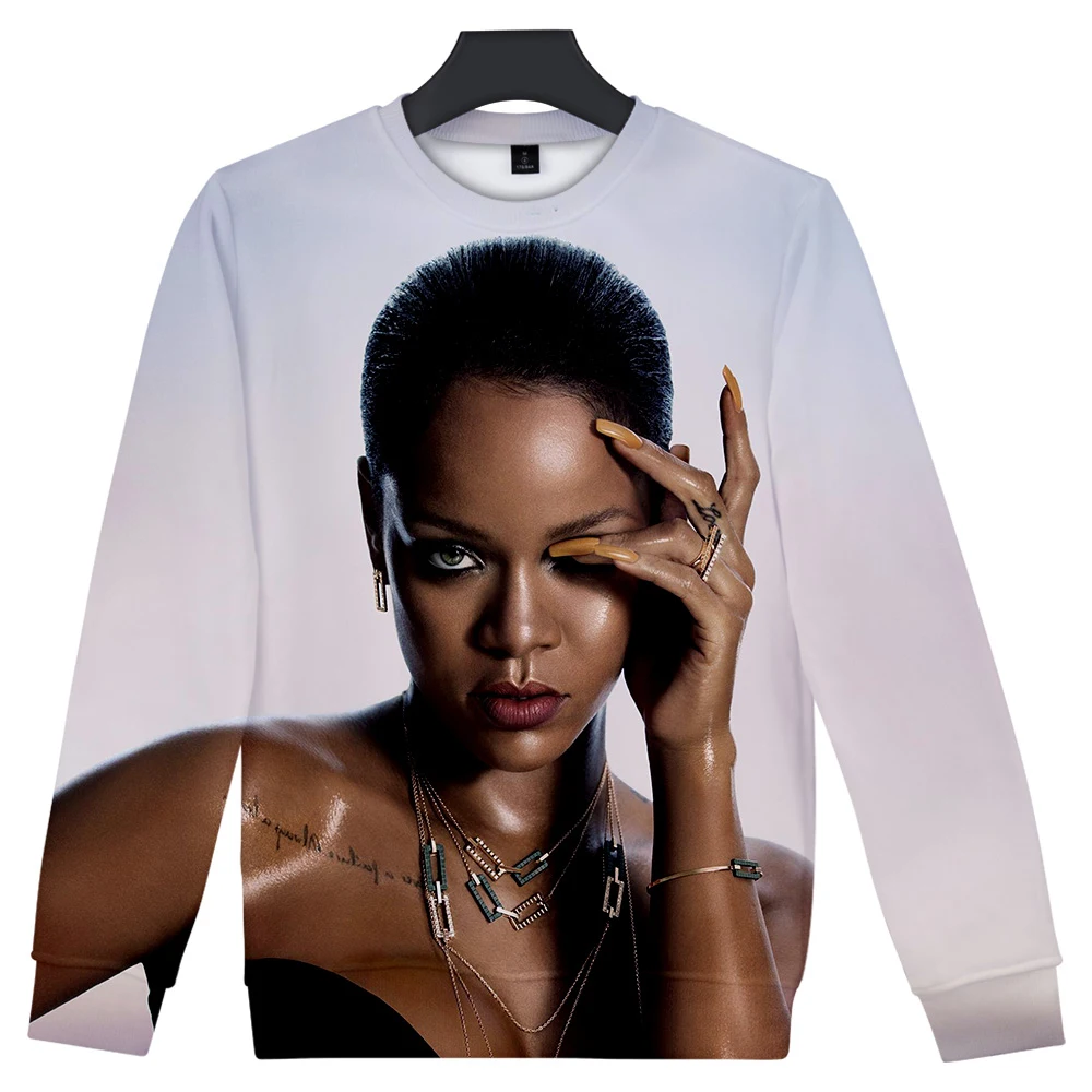 Rihanna Толстовка-пуловер с принтом для мужчин/женщин Зимняя Модная Повседневная
