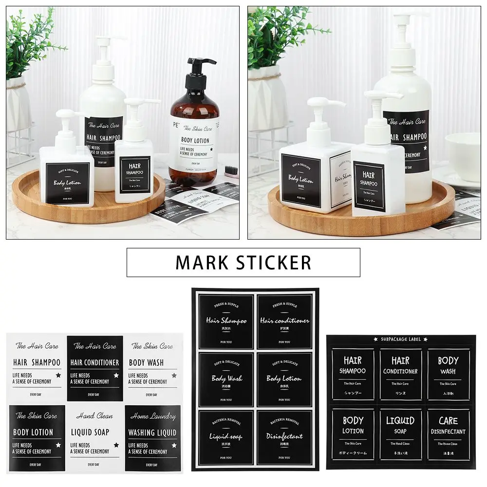 

Classification Sings Bathroom Organization Refillable Bottles Marker Stickers Identification Tags Cosmetic Labels