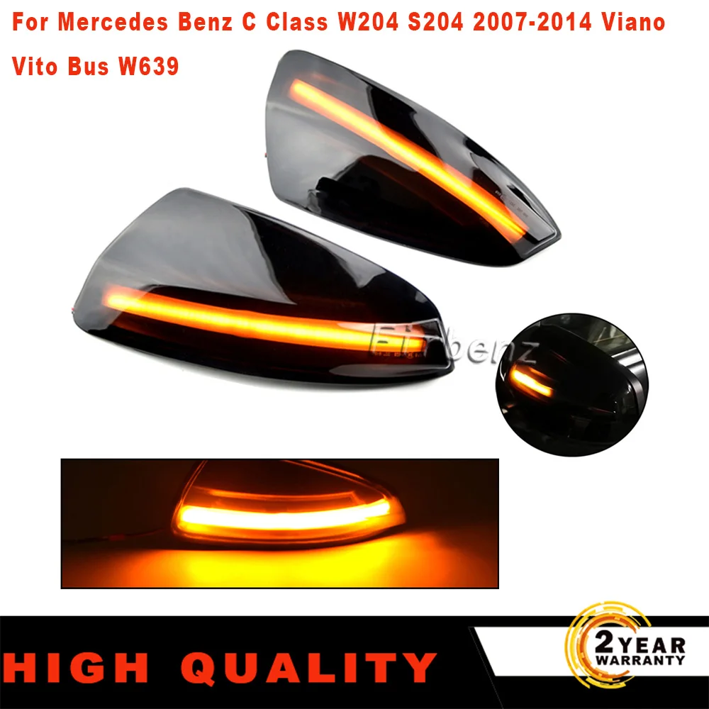 

2PCS LED Dynamic Turn Signal Light Side Mirror Indicator For Mercedes Benz C Class W204 S204 2007-2014 C300 Viano Vito W639