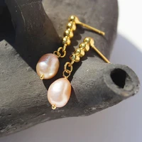 2022 new 925s natural freshwater pearls drop earring pearl earrings elegant vintage fine jewelry