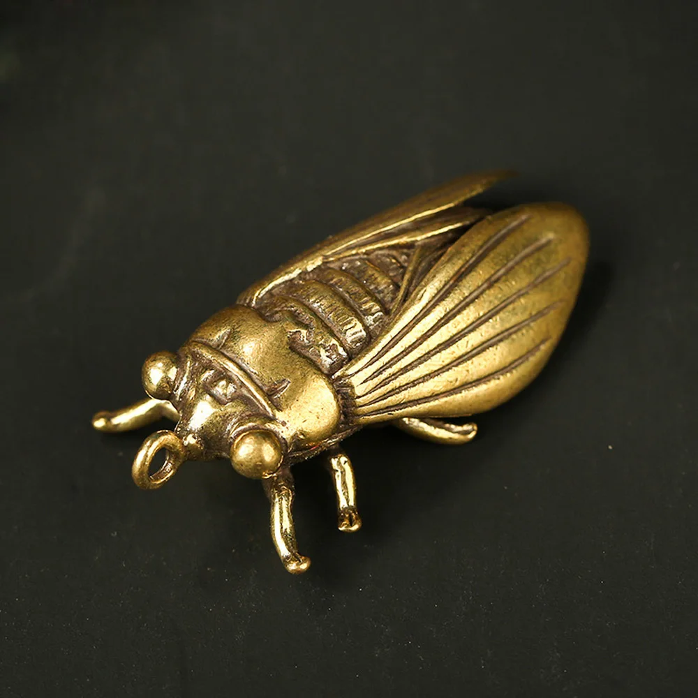 

1 Piece Handmade Creative Pure Brass Cicada Collection Exquisite Statue Figurines & Miniatures Ornaments Home Decor New