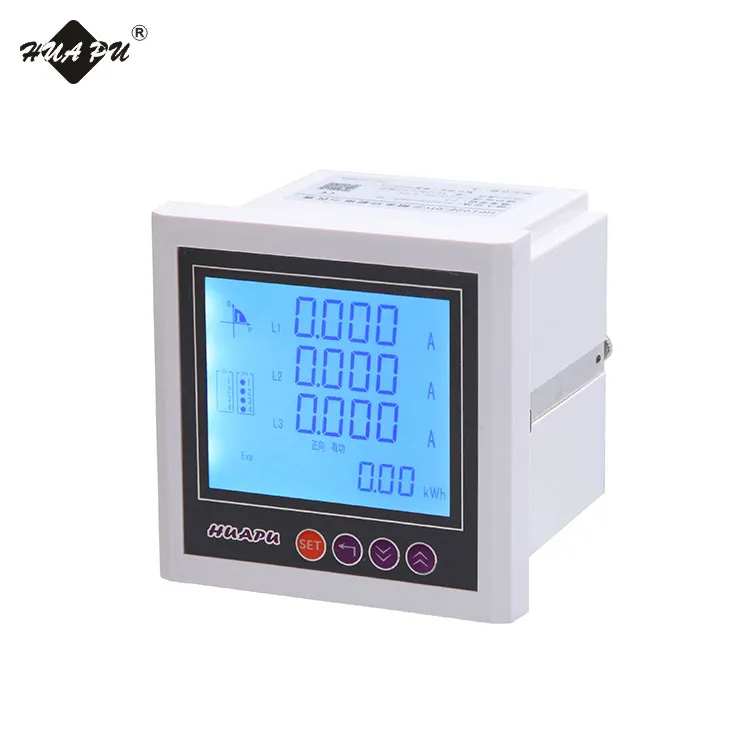 

96*96mm LCD multifunction digital panel meter 3-phase RS485 electrical meter