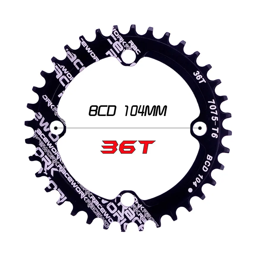 Einzigen geschwindigkeit ytem Breite kettenвт 104 BCD RUNDE 32t 34t 36t 38t MTB 11 10 9 1*11 Kurbel кольцо | Спорт и