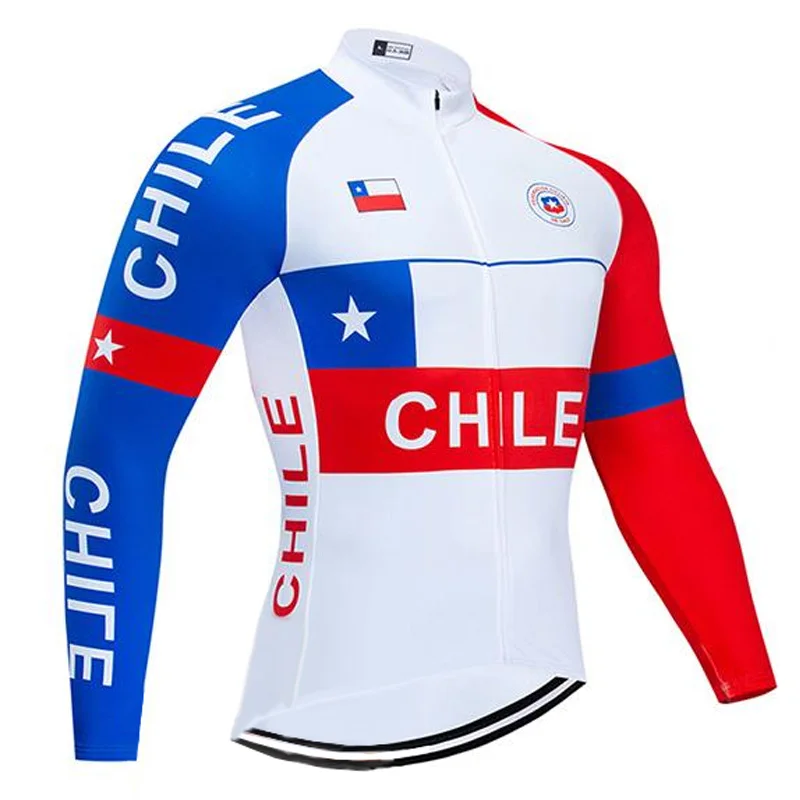 

Chile Light Weight Long Sleeve Cycling Jersey Set Shirt Sport Riding Outdoor Clothing Mountain MTB Bike Clothes Team Chilean