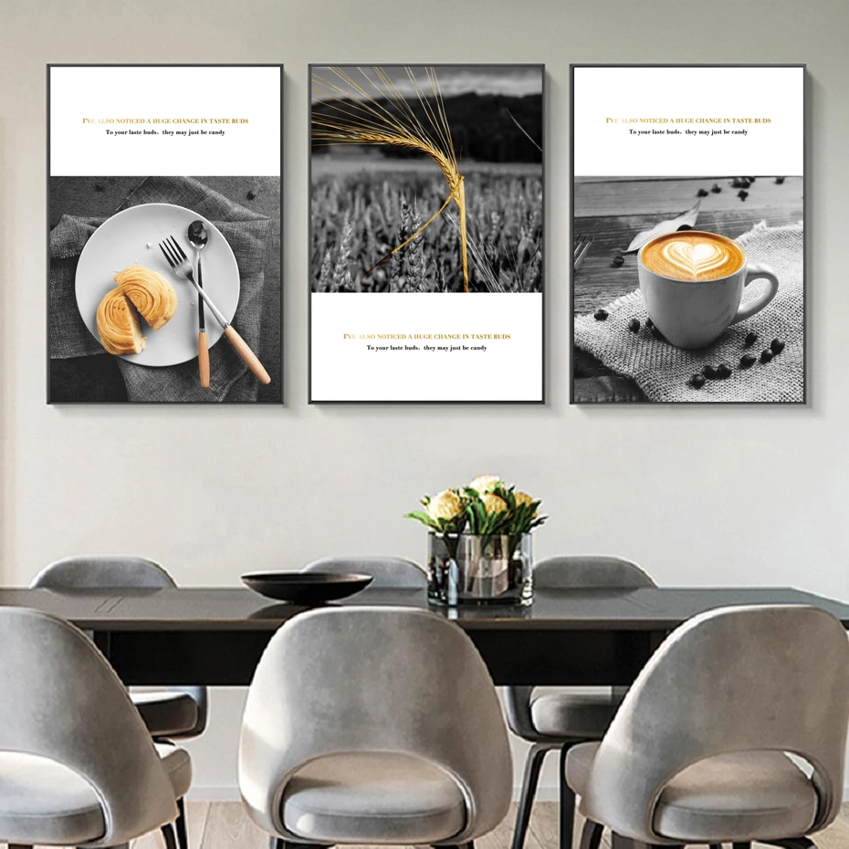 

Nordic Minimalism Food Coffee Candy Canvas Paintings Incentive Life Quotes Wall Art Posters Pictures for Living Room Home Decor