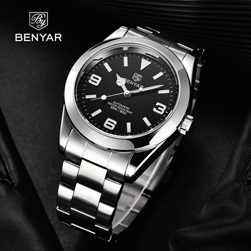 BENYAR Design 2021 New Top Luxury Men Automatic Mechanical Business Watch,multi-functional Waterproof Alloy Strap Luminous Watch