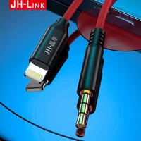 jh link audio splitter cable for iphone 12 11 pro xr 8 pin to 3 5 mm jack aux cable car speaker headphone adapter for iphone