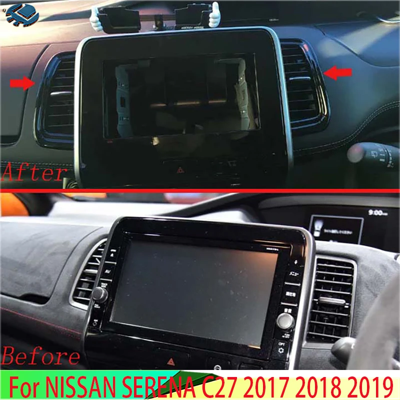

For NISSAN SERENA C27 2017 2018 2019 ABS Black Air Vent Outlet Cover Dashboard Trim Bezel Frame Molding Garnish Accent Styling