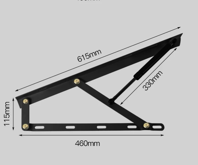 Support Rod Adjustable Gas Spring Hinges For Folding Furniture Bed And Sofa A01
