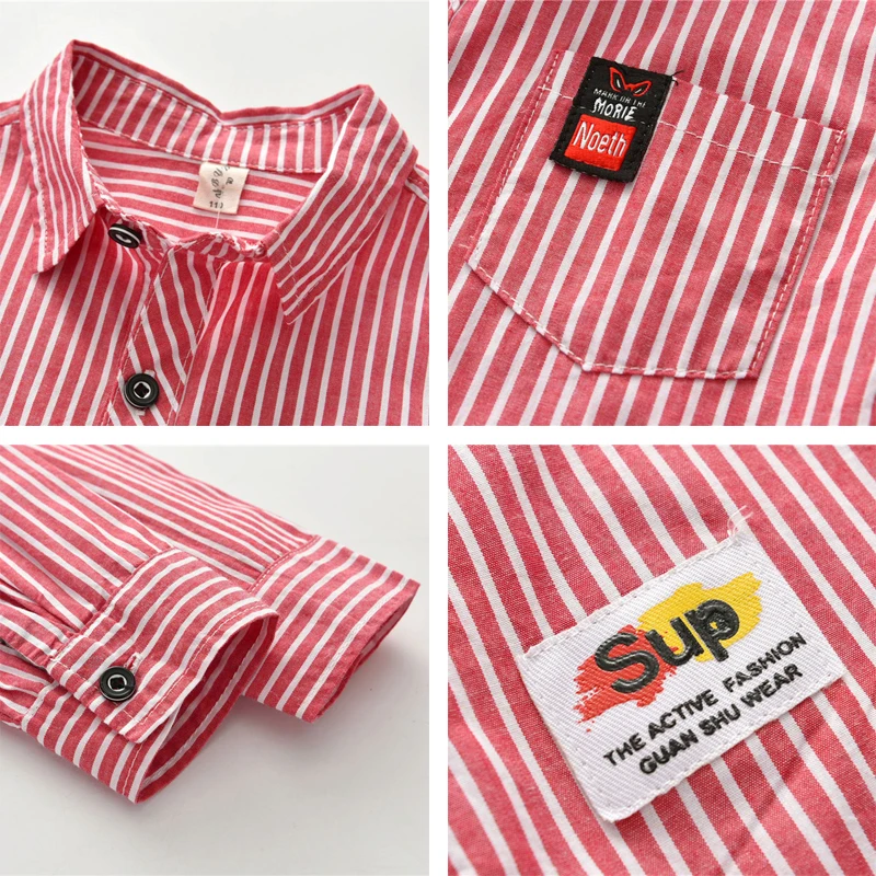 Весенне-Осенняя детская брендовая рубашка с длинными рукавами для мальчиков