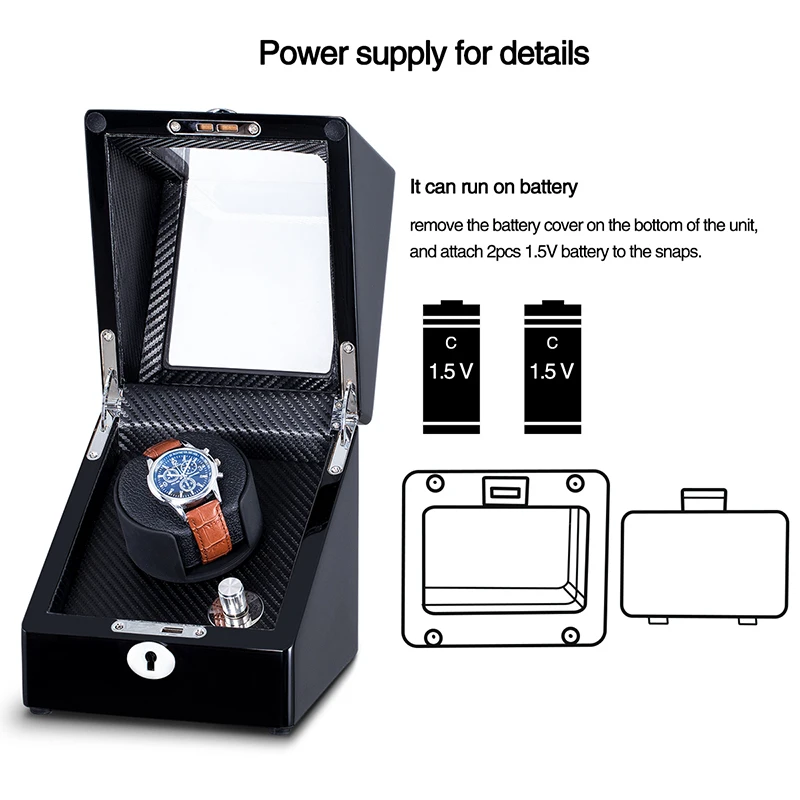 Автоматическая коробка для намотки часов с одним поворотом механический дисплей