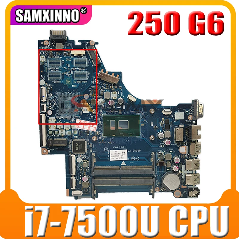

Оригинальный Для HP 250 G6 Материнская плата ноутбука LA-E801P с i7-7500U Процессор 926246-601 926246-001 аккумулятор большой емкости DDR4 100% тестирование Быстрая...