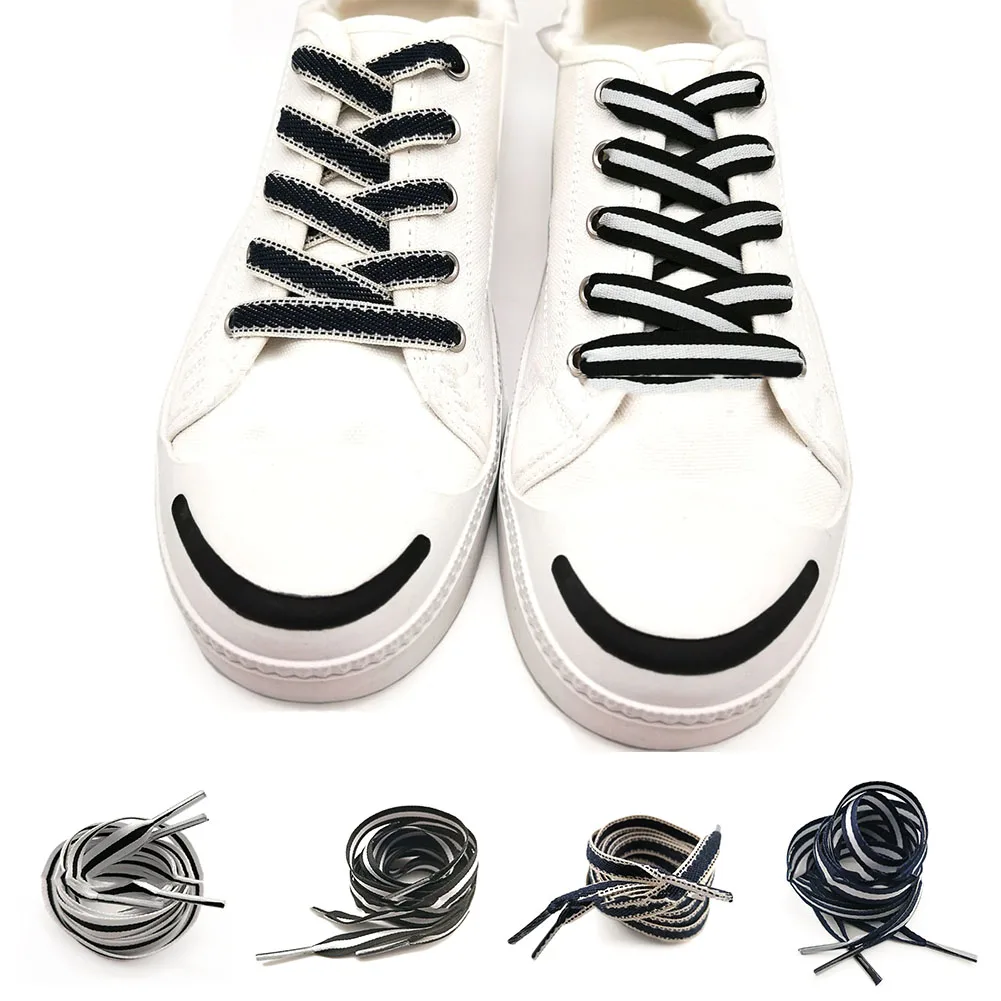 

1 pair 80cm Flat 3M Runner Shoe Laces Safety strings women men Sport Canvas Shoe laces drop ship