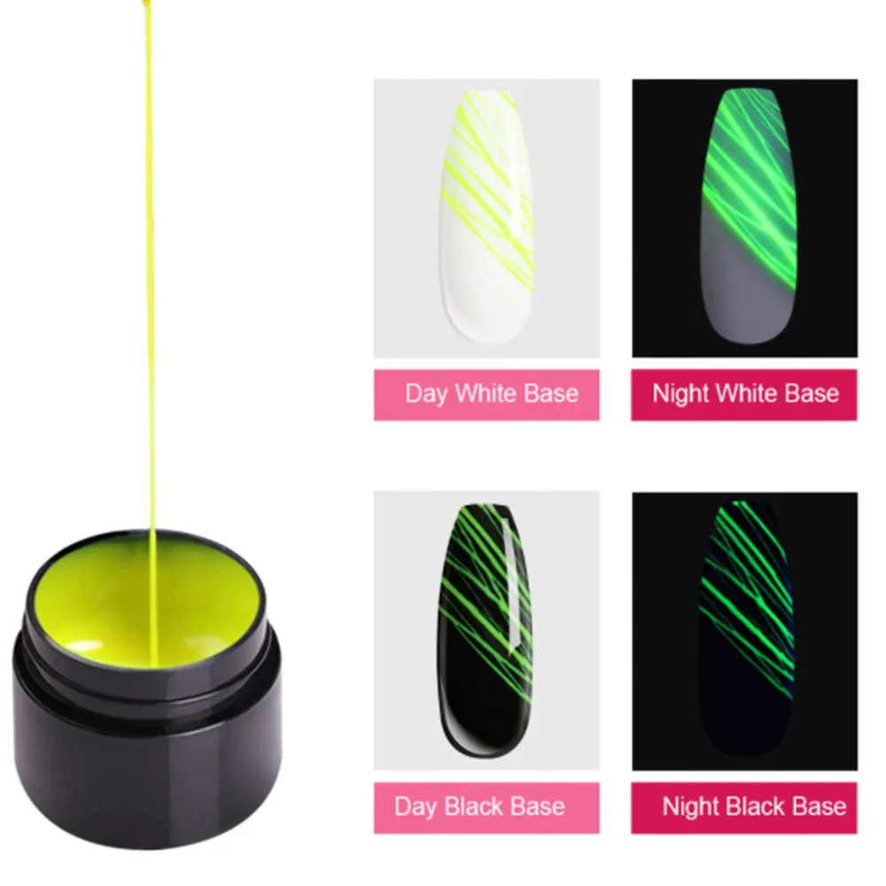 Гель-лак для рисования ногтей светящийся матовый клей флуоресцентная линия