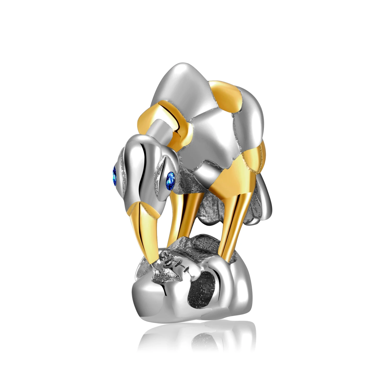 

Vultures and skeletons genuine 925 silver Animal Charms gold-plated beads for Pandora Bracelet Making Original Brand Jewelry