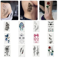 cute fox hummingbird feathers rose tattoo stickers festival tatoo cheap goods cool things fashion fake makeup for body jewelry